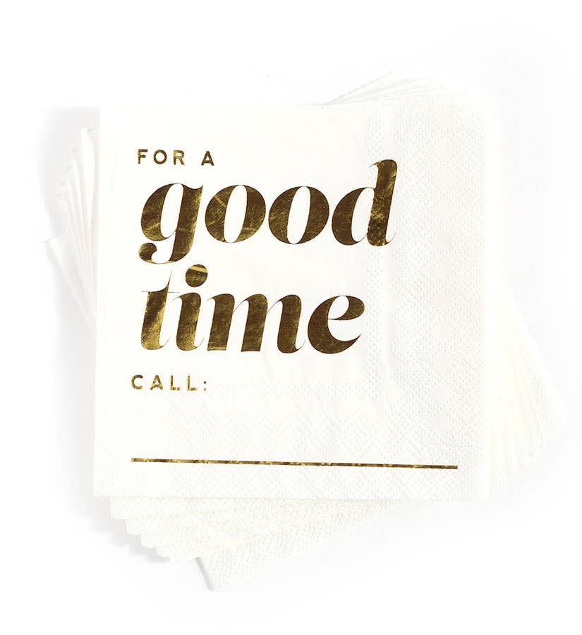 "For a Good Time Call..." Cocktail Napkins