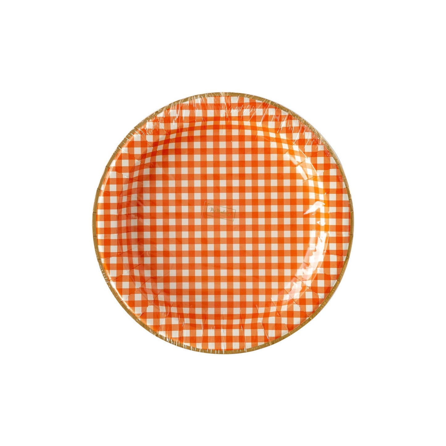 Harvest Orange Gingham Check 11" Plates