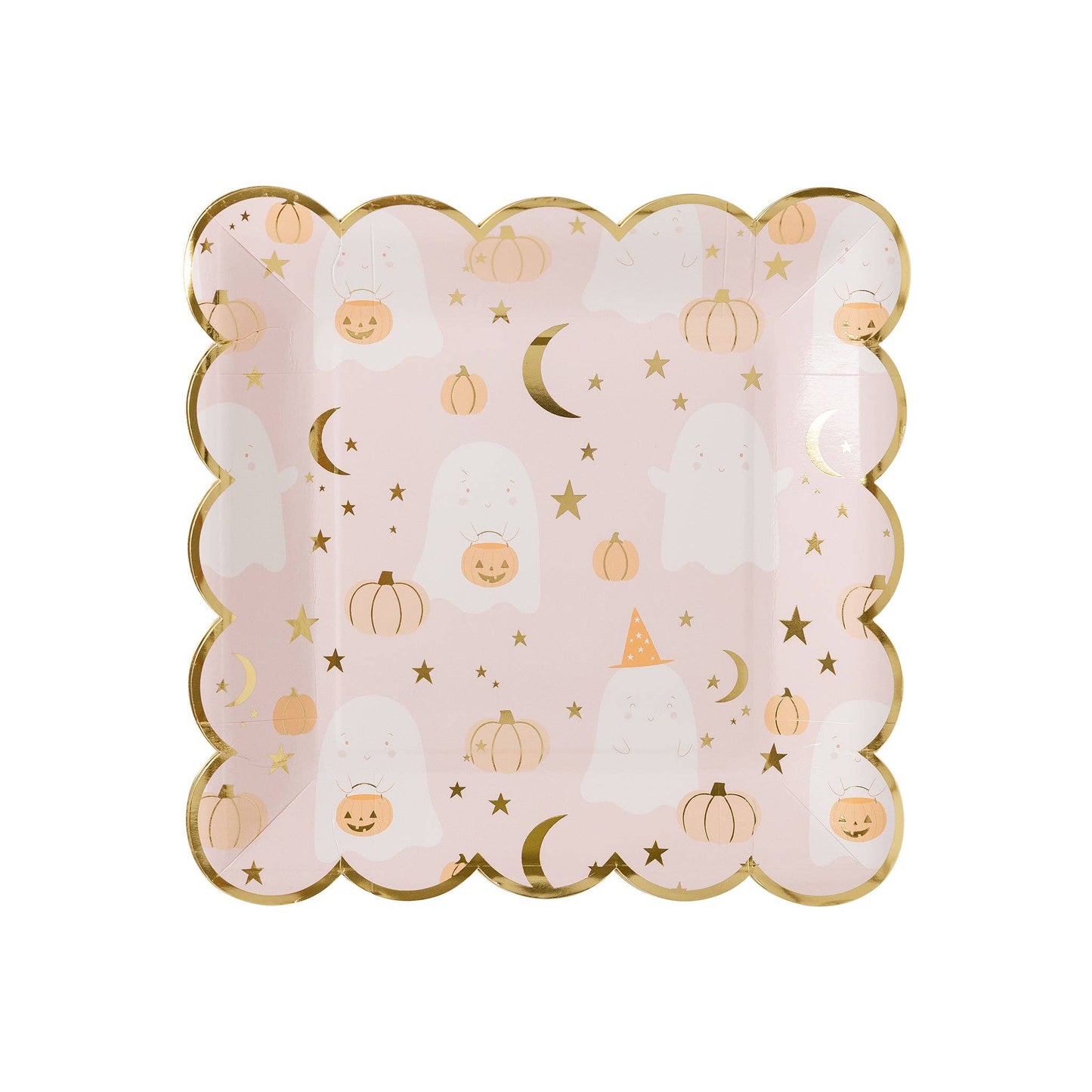 Ghost Scatter Print Square Scalloped Plate