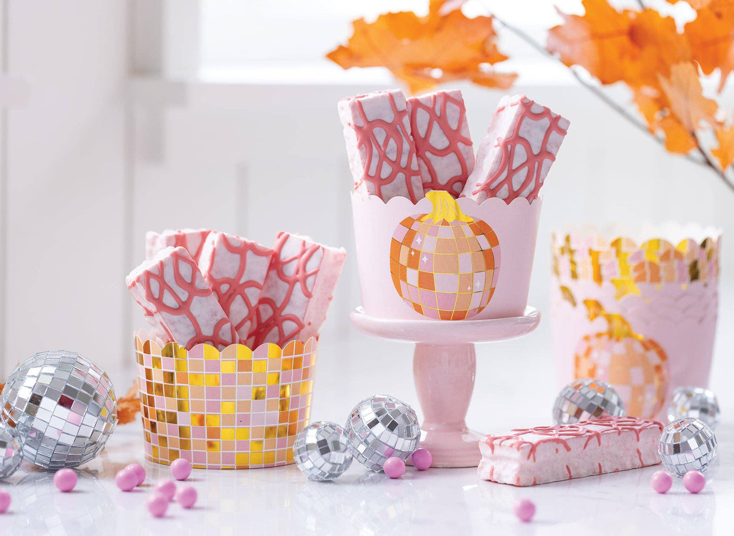 Jumbo Foil Pumpkin Disco Baking/Treat Cups