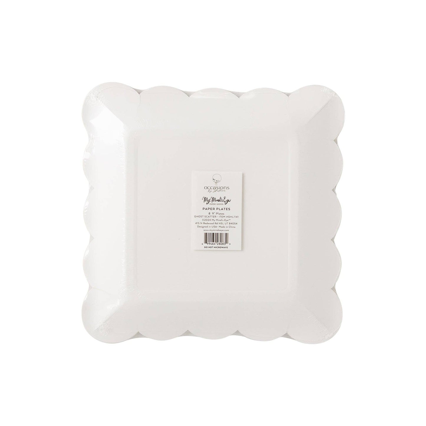 Ghost Scatter Print Square Scalloped Plate