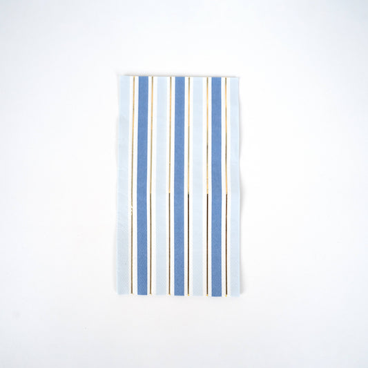 Guest Towel Napkins: Blue and Gold Stripe