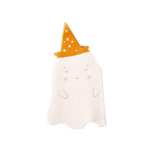 Ghost with Orange Witch Hat Shaped Napkins