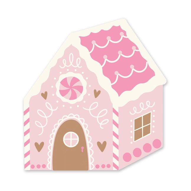 Pink Gingerbread House Shaped Guest Napkin