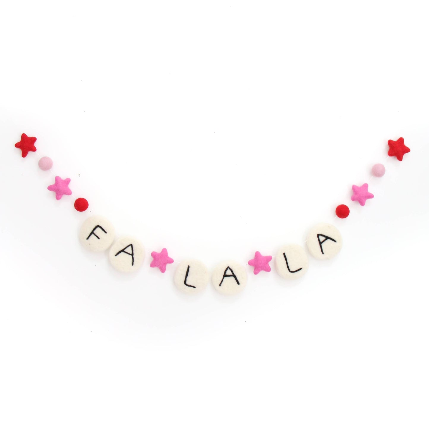 Friendship Bracelet "Fa La La" Felt Christmas Garland 