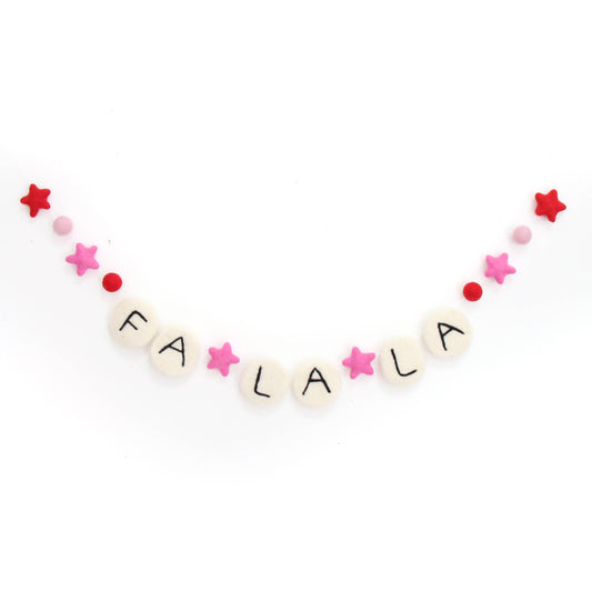 Friendship Bracelet "Fa La La" Felt Christmas Garland 