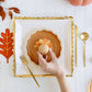 Gold Ruffle Edge Square Plate