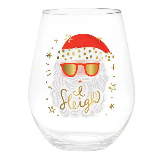 "I Sleigh" Jumbo Wine Glass