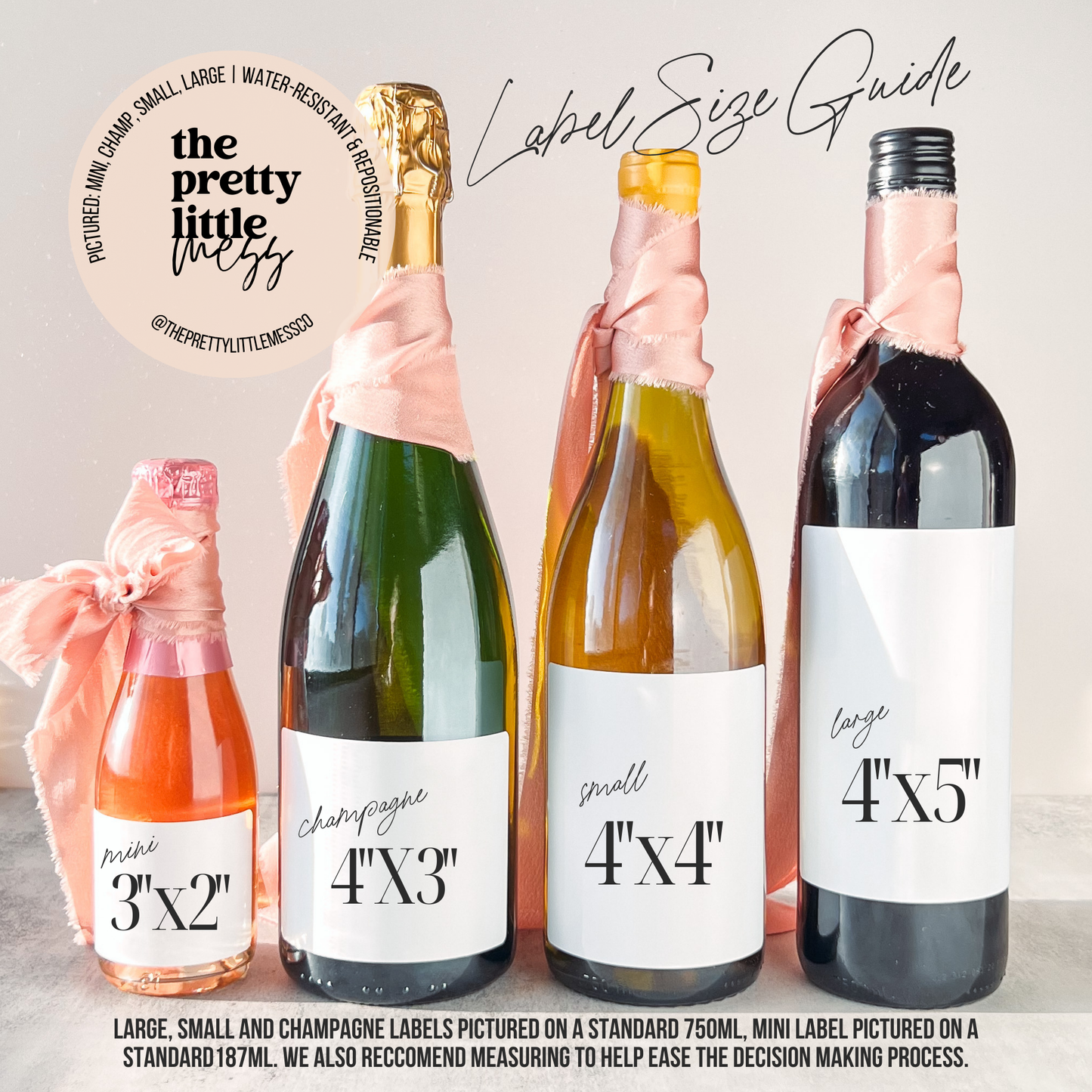 Bottle Labels: "New House Wine" (Multiple Sizes)