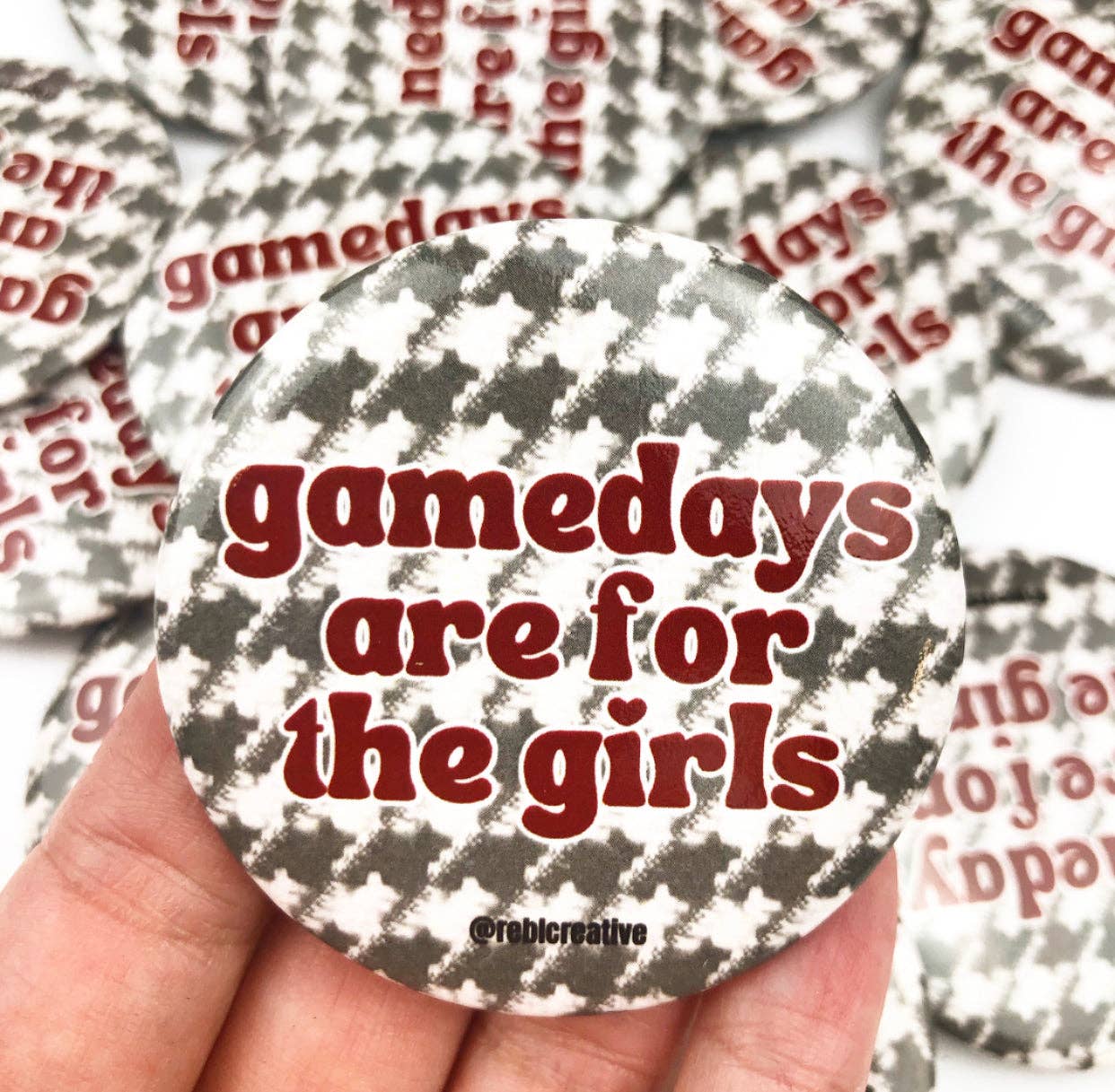 Gameday Girls Houndstooth Game Day Button