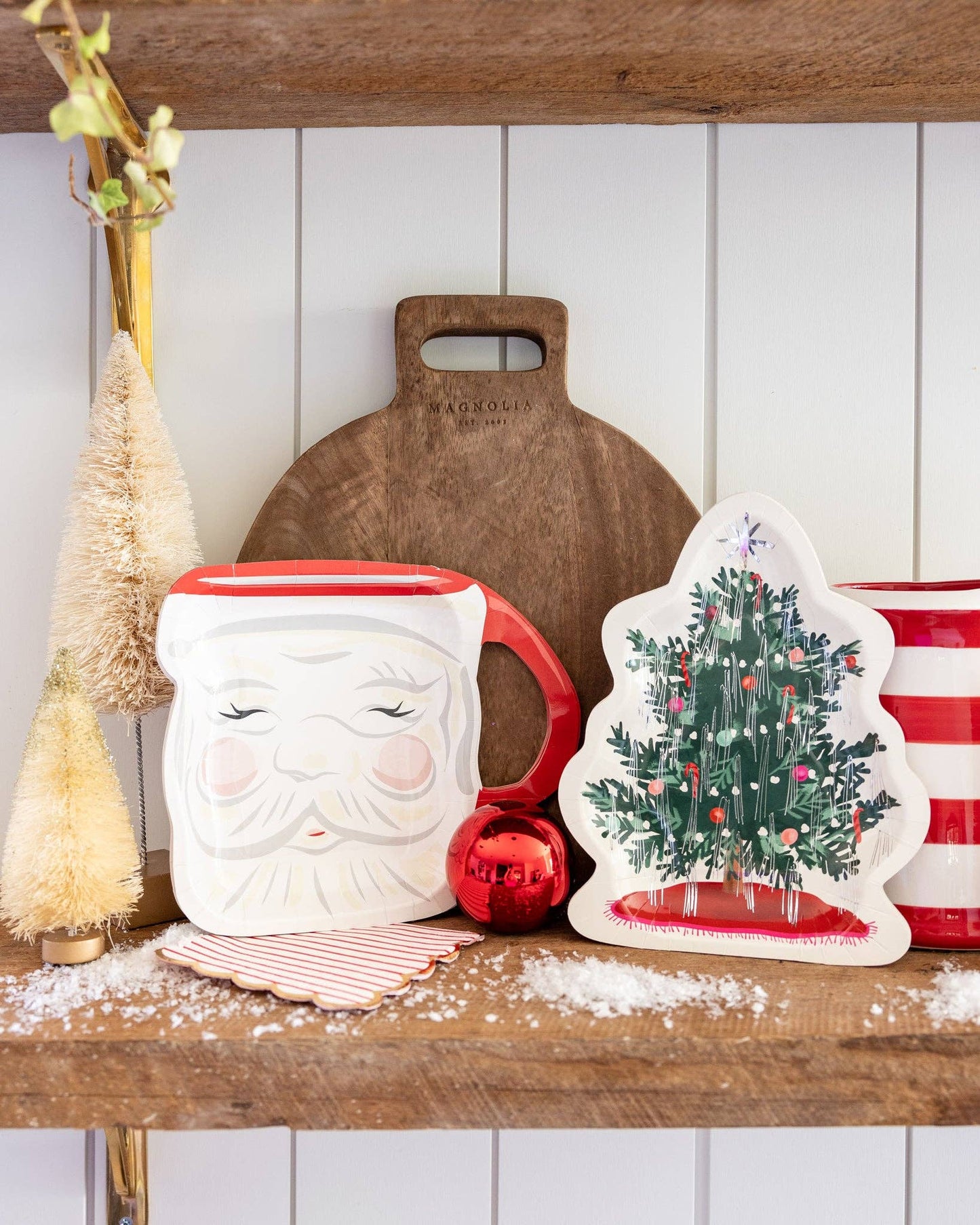 Christmas Baubles Santa Face Mug Paper Plate