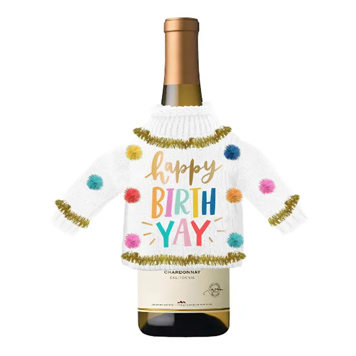 Happy BirthYay Wine Bottle Sweater