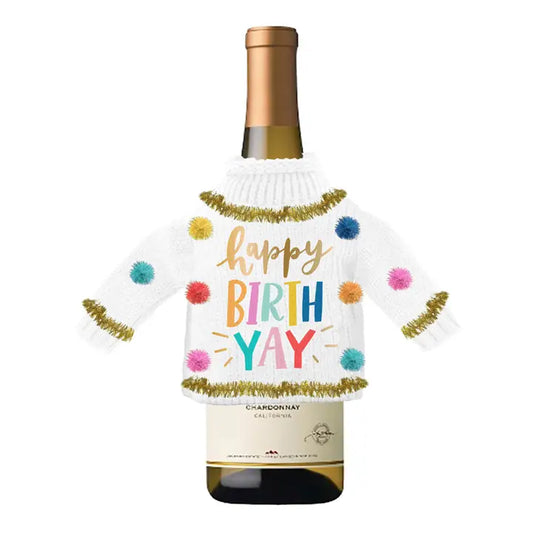 Happy BirthYay Wine Bottle Sweater