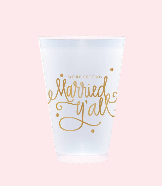 We're Getting Married Y'all Frosted Cups