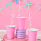Pink Bow Straw Set