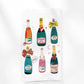 Fun Champagne Bottles Kitchen Tea Towel