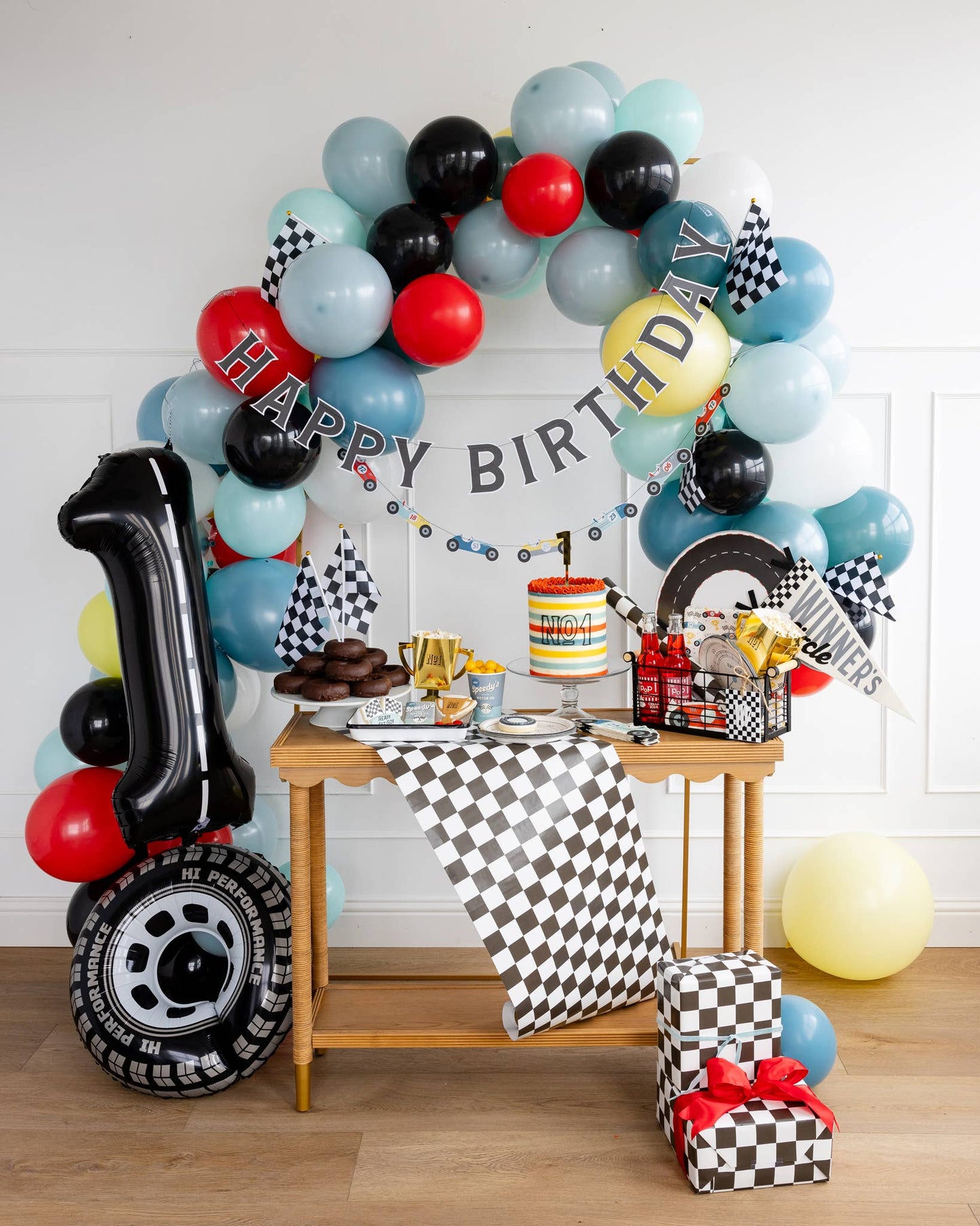 Checkered Flag Paper Table Runner