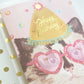 Happy Birthday Cat with Heart Glasses Greeting Card