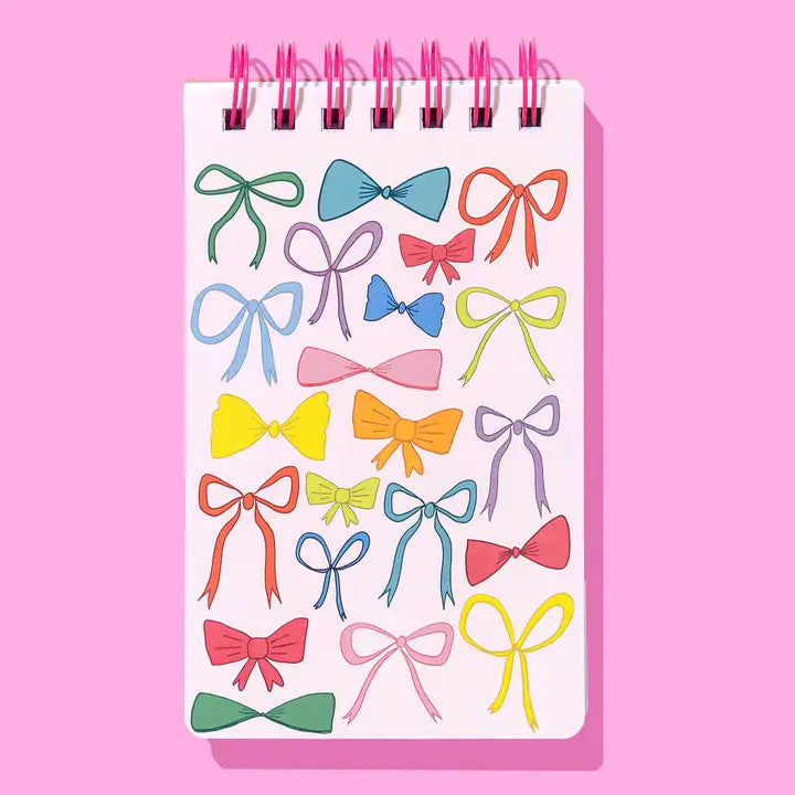 Spiral Top Notebook: Colorful Bows