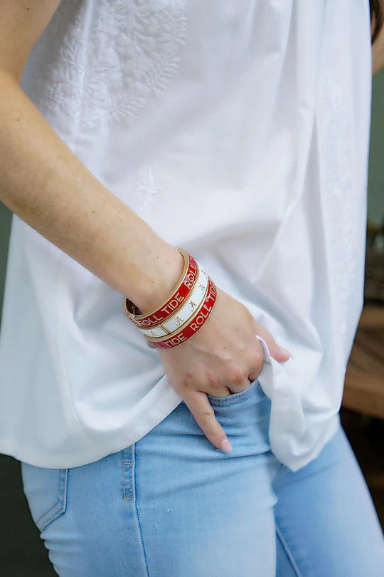 Alabama Crimson Tide Enamel Hinge Bangle in Crimson