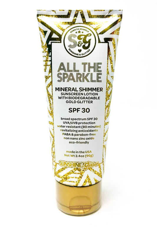 All the Sparkle Mineral Shimmer BioDegradable Sunscreen SPF 30 (3.4oz)