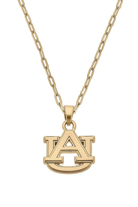 Auburn University Logo 24K Gold Plated Necklace