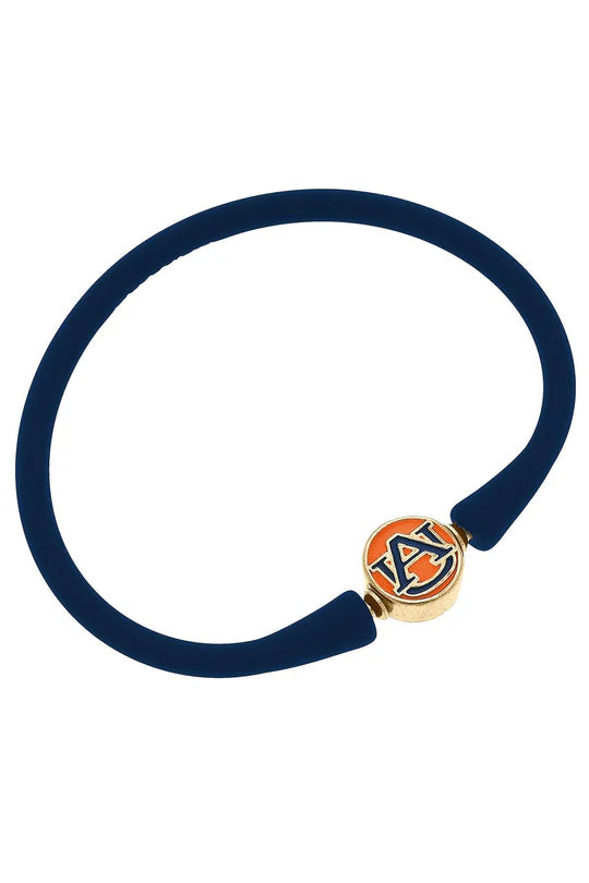 Auburn Tigers Enamel Silicone Bali Bracelet: Navy