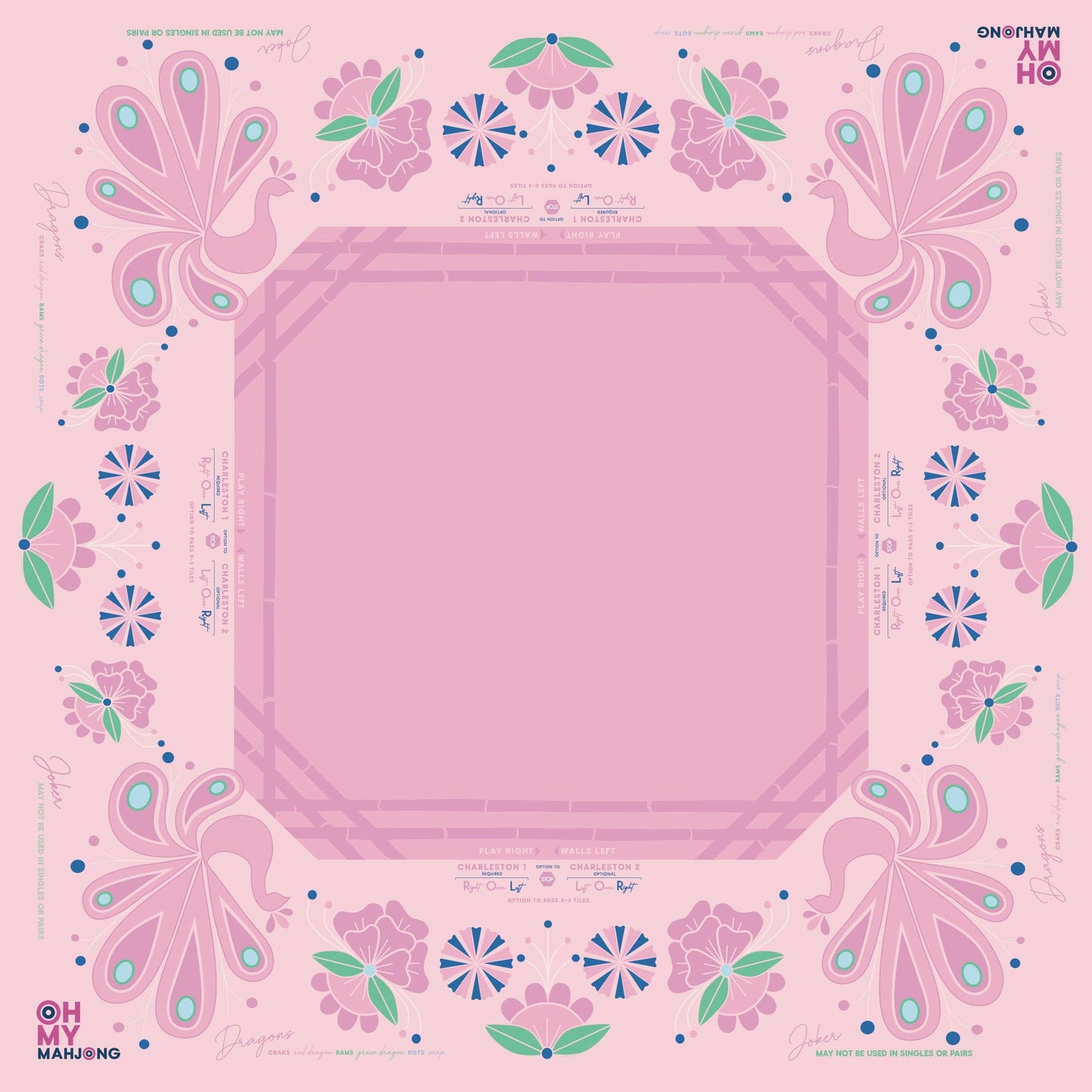 Birdie Pink Mahjong Mat