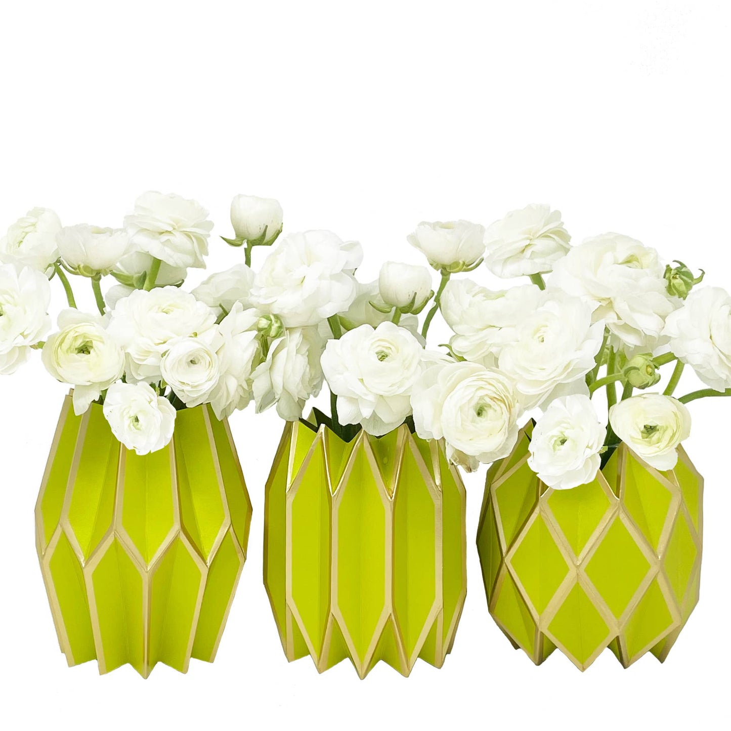 Chartreuse Paper Vase Wraps