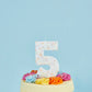 Jumbo Sprinkle Number 5 Candle