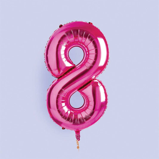 Hootyballoo by Club Green - Hot Pink Number '8' Foil Balloon 34"