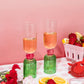 Green & Pink Tipsy Turvey Bar Glass Set