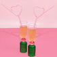 Green & Pink Tipsy Turvey Bar Glass Set
