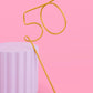 Gold 50th Birthday Straw