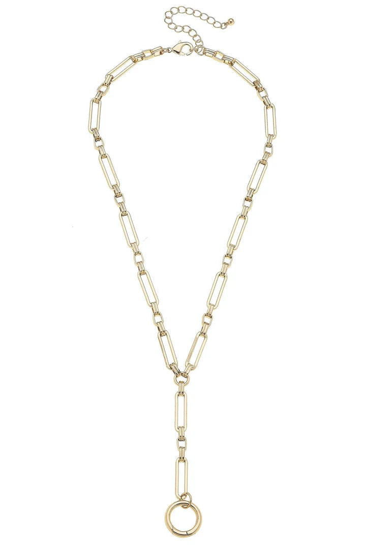 Bella Lariat Charm Necklace Base in Gold
