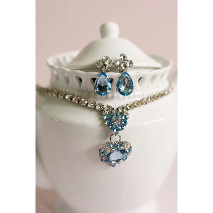 The Marilyn 4-Piece Jewelry Set: Blue/Silver