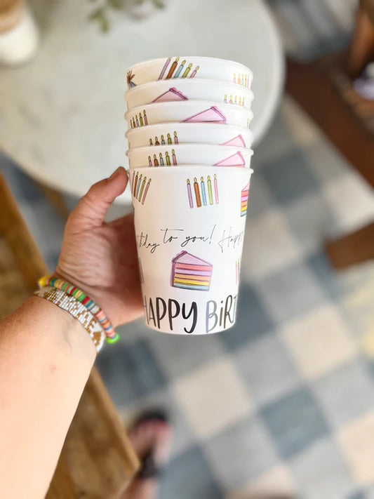 Reusable Party Cups (Set of 6): Happy Birthday