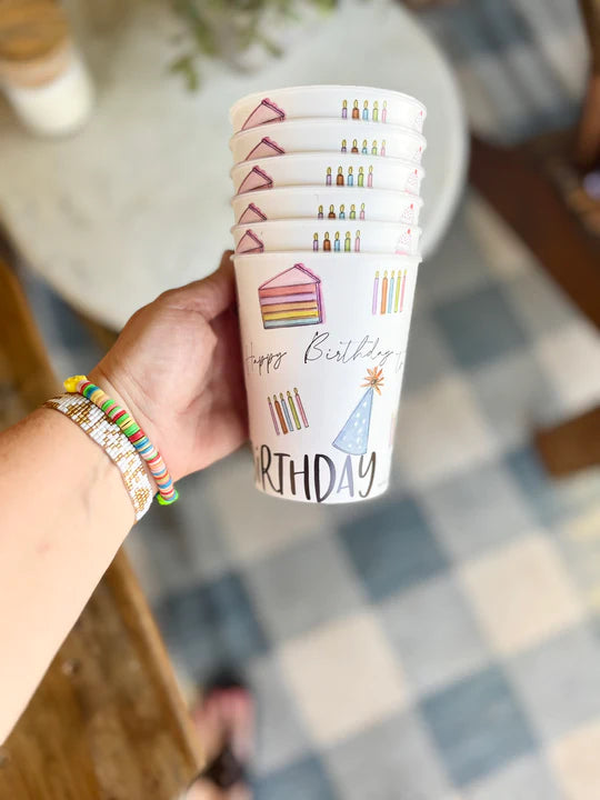 Reusable Party Cups (Set of 6): Happy Birthday