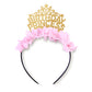 Birthday Princess Party Headband: Gold/Light Pink