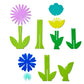 Blue Acrylic Flowers Set
