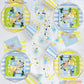 Soleil Yellow Cabana Signature Stripe Plates