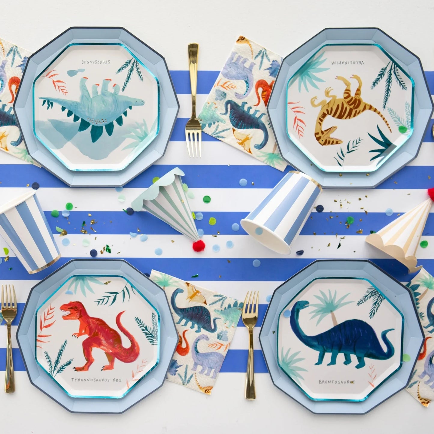 Palisades Blue Signature Cabana Stripe Paper Table Runner