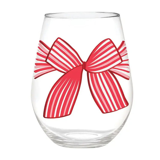 Red Bow Jumbo Wine Glass