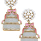 Brides & Bows Enamel Wedding Cake Earrings
