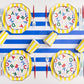 Palisades Blue Signature Cabana Stripe Paper Table Runner