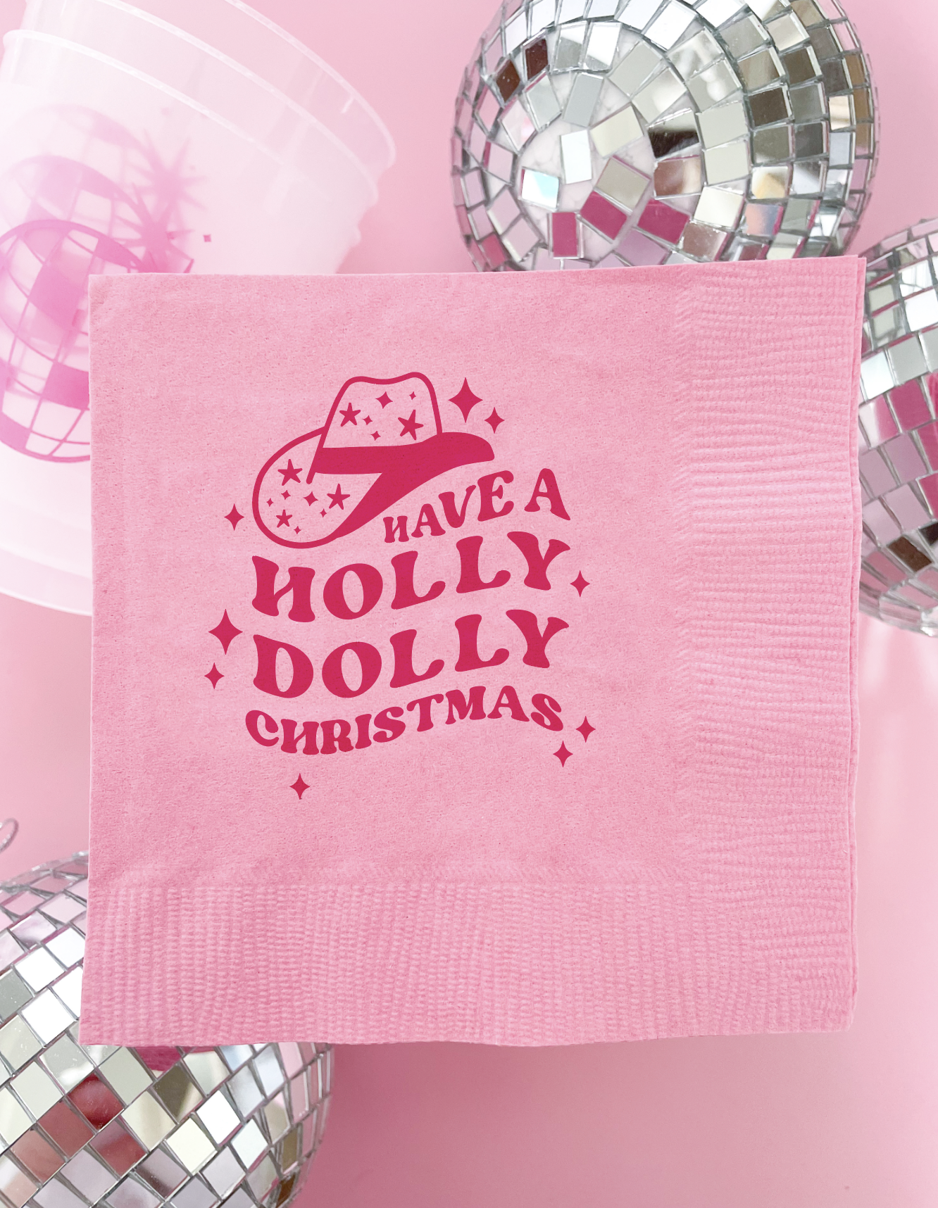 Cocktail Napkins: Cowgirl Holly Dolly Christmas