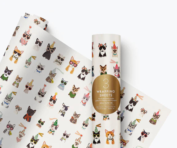 Cool Cats Wrapping Sheets (Roll of 3)