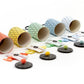 Reusable Confetti Popper: Lemon Yellow with Rainbow Confetti