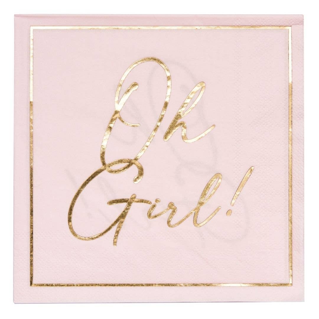 Pink "Oh Girl!" Lunch Napkins