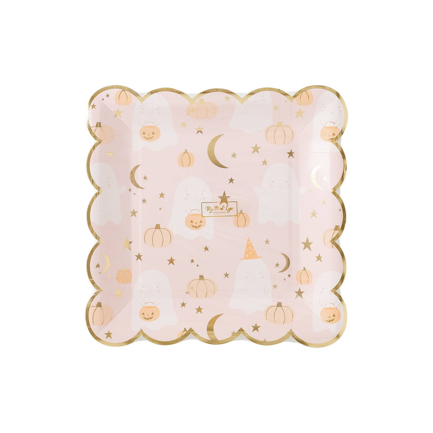 Ghost Scatter Print Square Scalloped Plate